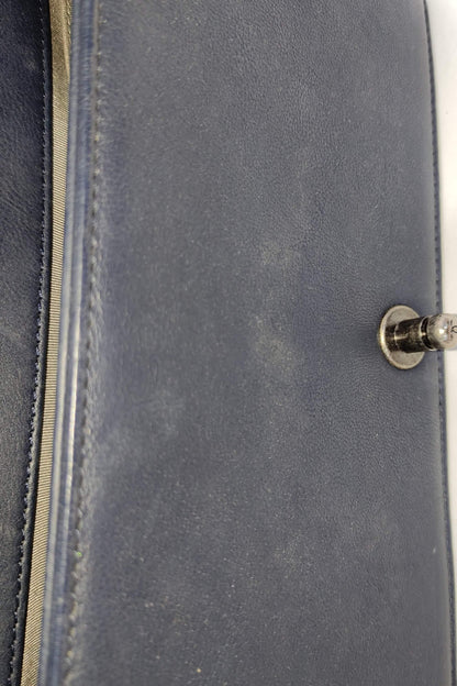 Quilted Stitch Old Medium Boy Navy in Ruthenium Hardware