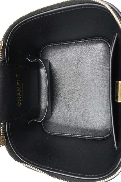 Quilted Top Handle Small Vanity Case AS3171 Black