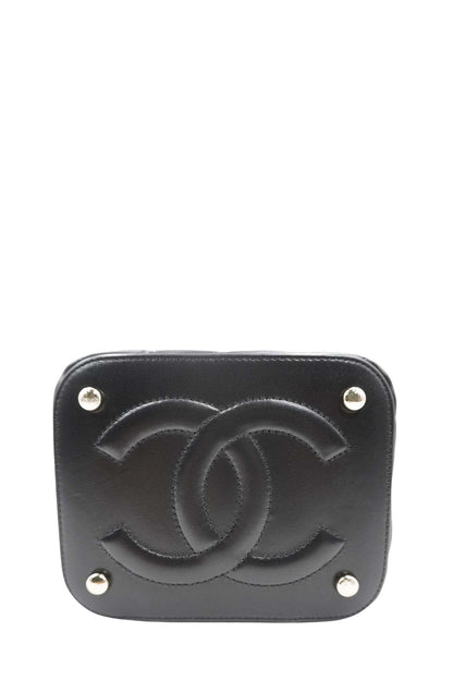 Quilted Top Handle Small Vanity Case AS3171 Black