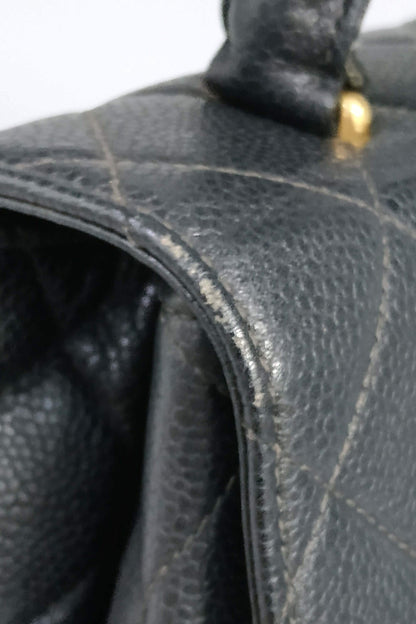 Quilted Vintage Kelly Bag Black