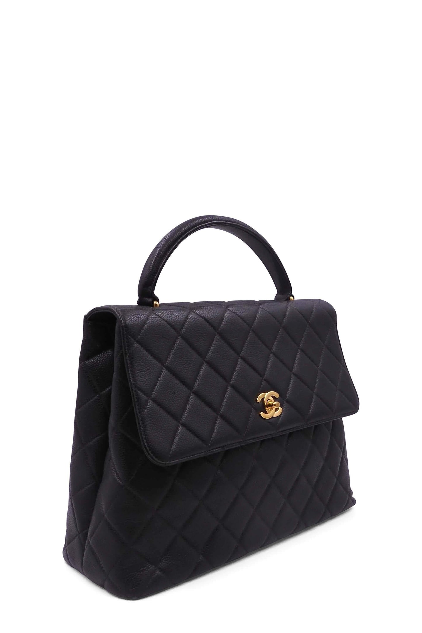 Quilted Vintage Kelly Bag Black