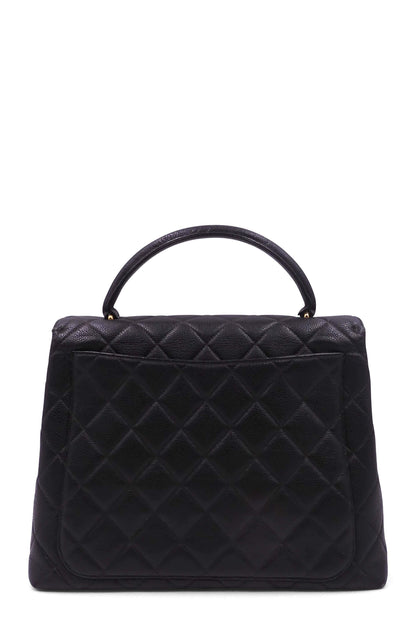 Quilted Vintage Kelly Bag Black