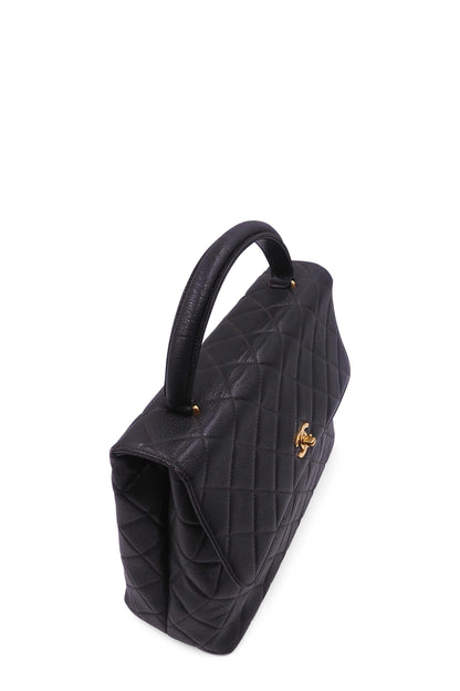 Quilted Vintage Kelly Bag Black