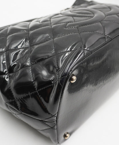 Quilted Patent Leather CC Timeless Tote Black