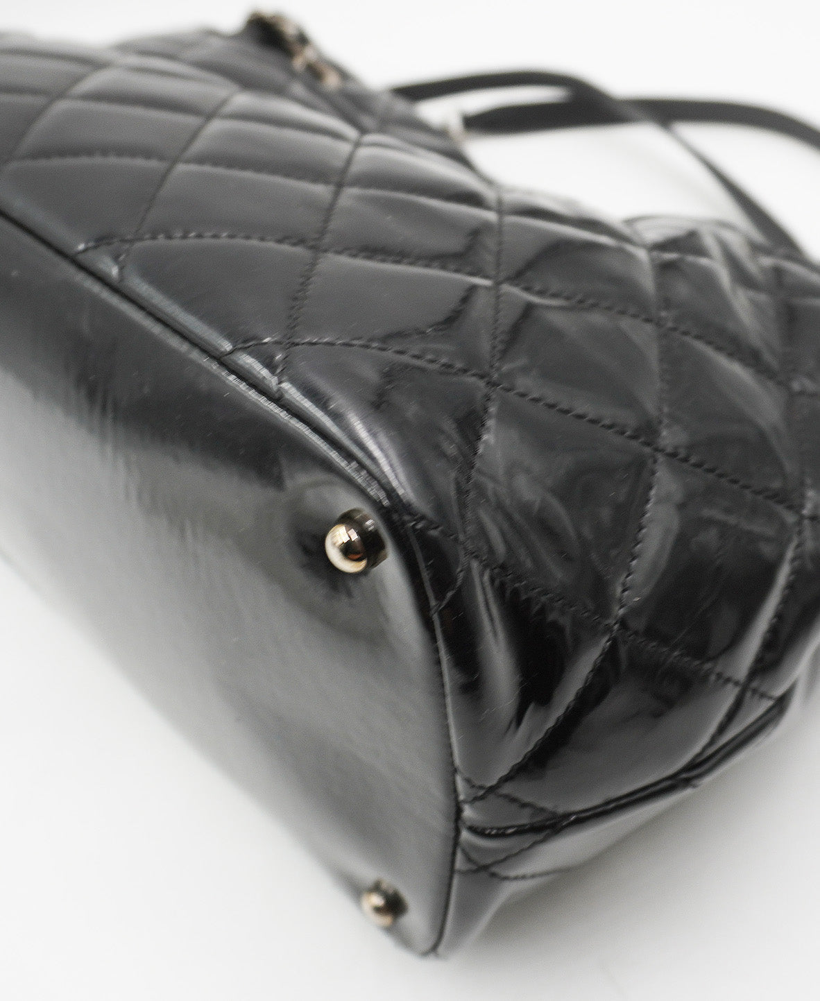 Quilted Patent Leather CC Timeless Tote Black