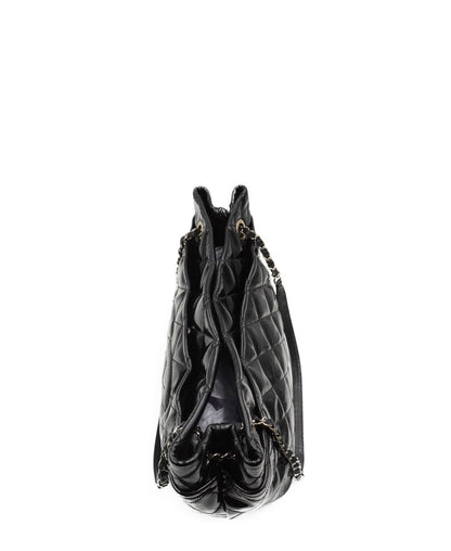 Quilted Patent Leather CC Timeless Tote Black