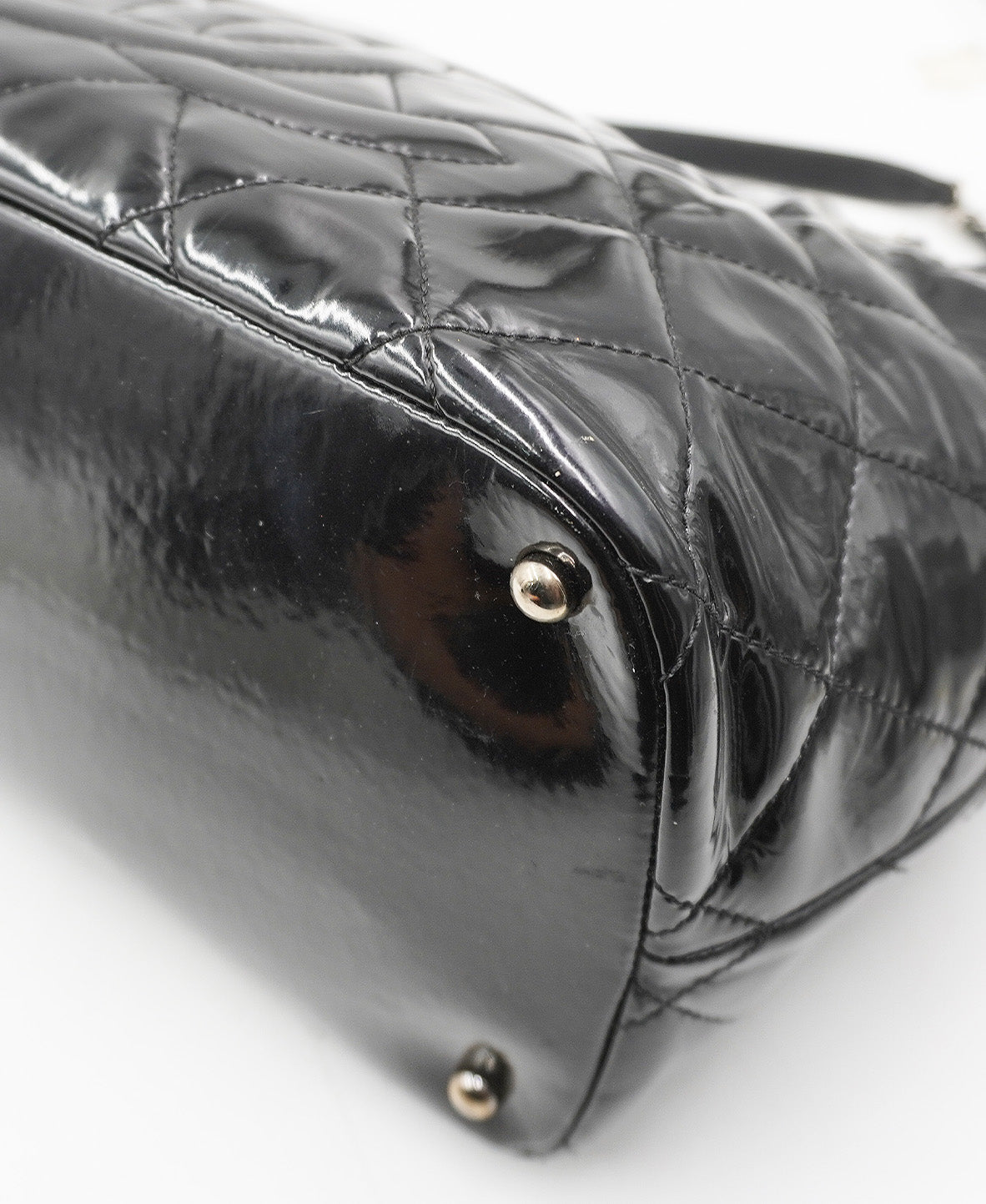 Quilted Patent Leather CC Timeless Tote Black