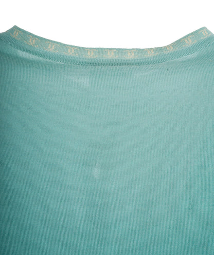 Chanel 01S CC Collar Cashmere Cardigan Green ASL10603
