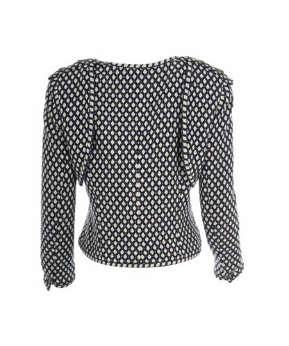 Chanel 08P Navy & White CC Detail Jacket ABL0001