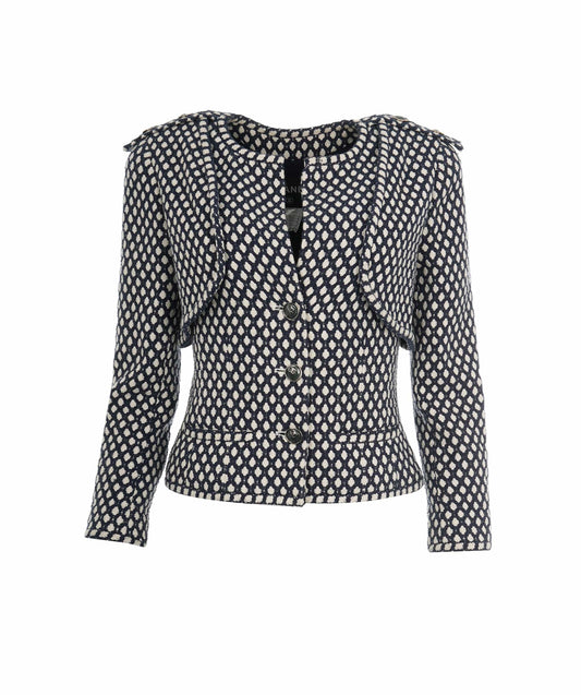 Chanel 08P Navy & White CC Detail Jacket ABL0001