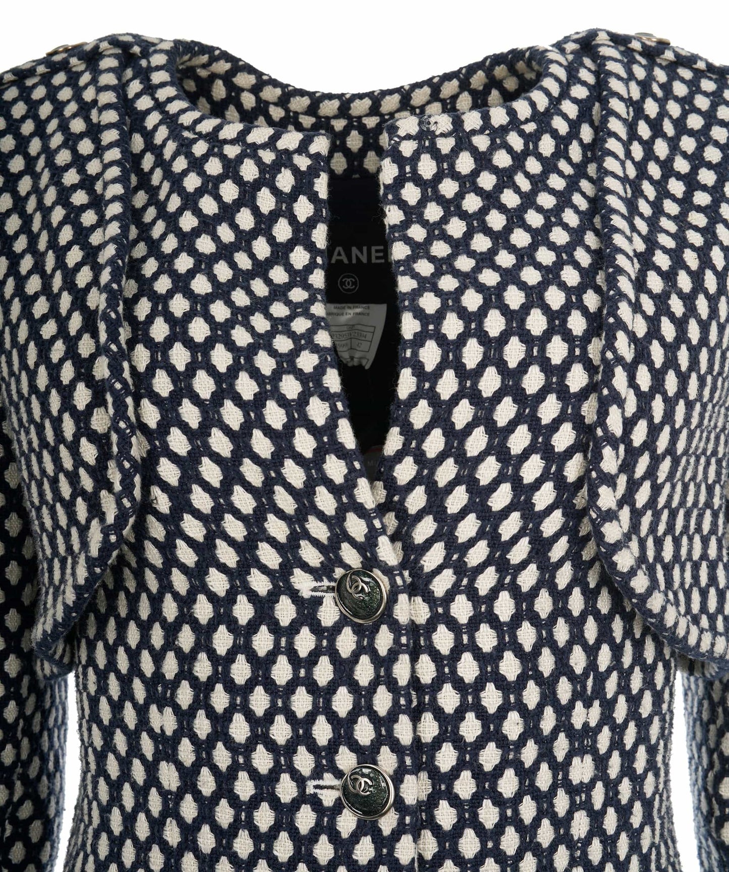 Chanel 08P Navy & White CC Detail Jacket ABL0001