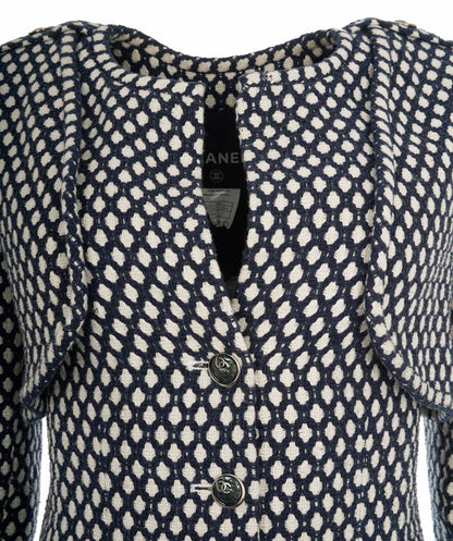 Chanel 08P Navy & White CC Detail Jacket ABL0001