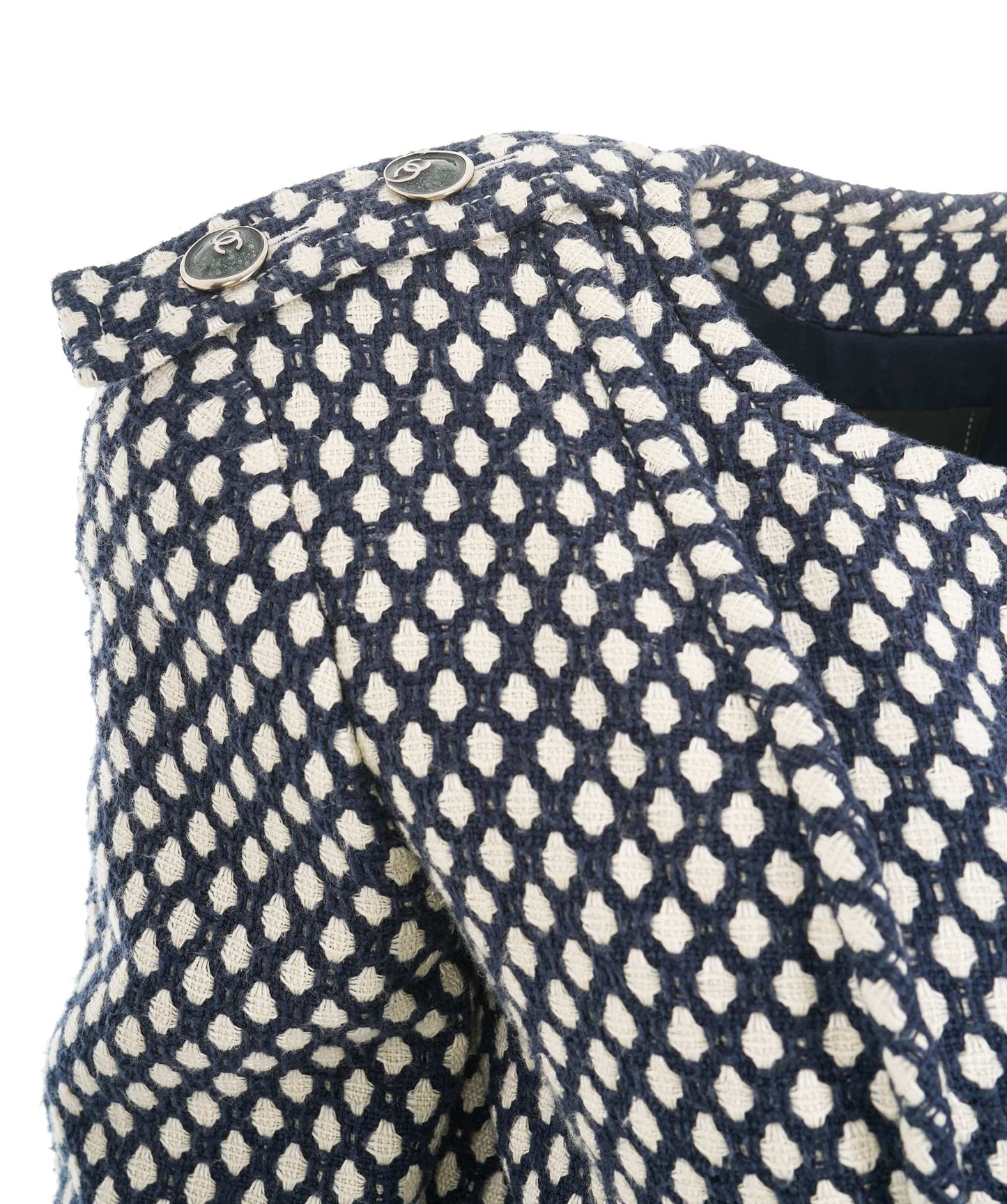 Chanel 08P Navy & White CC Detail Jacket ABL0001