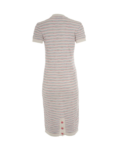Chanel 16C Multicolour Cotton Button Short Sleeve Stripe Dress ALC1833
