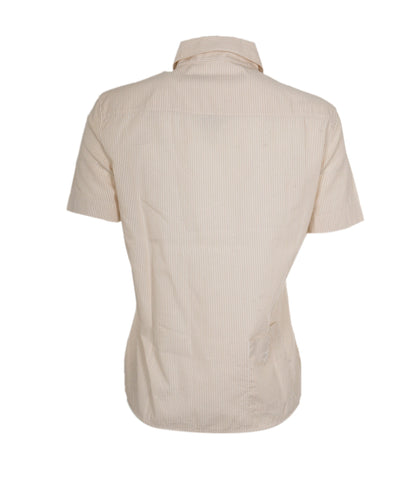 Chanel Beige Pinstripe CC shirt ALC1176