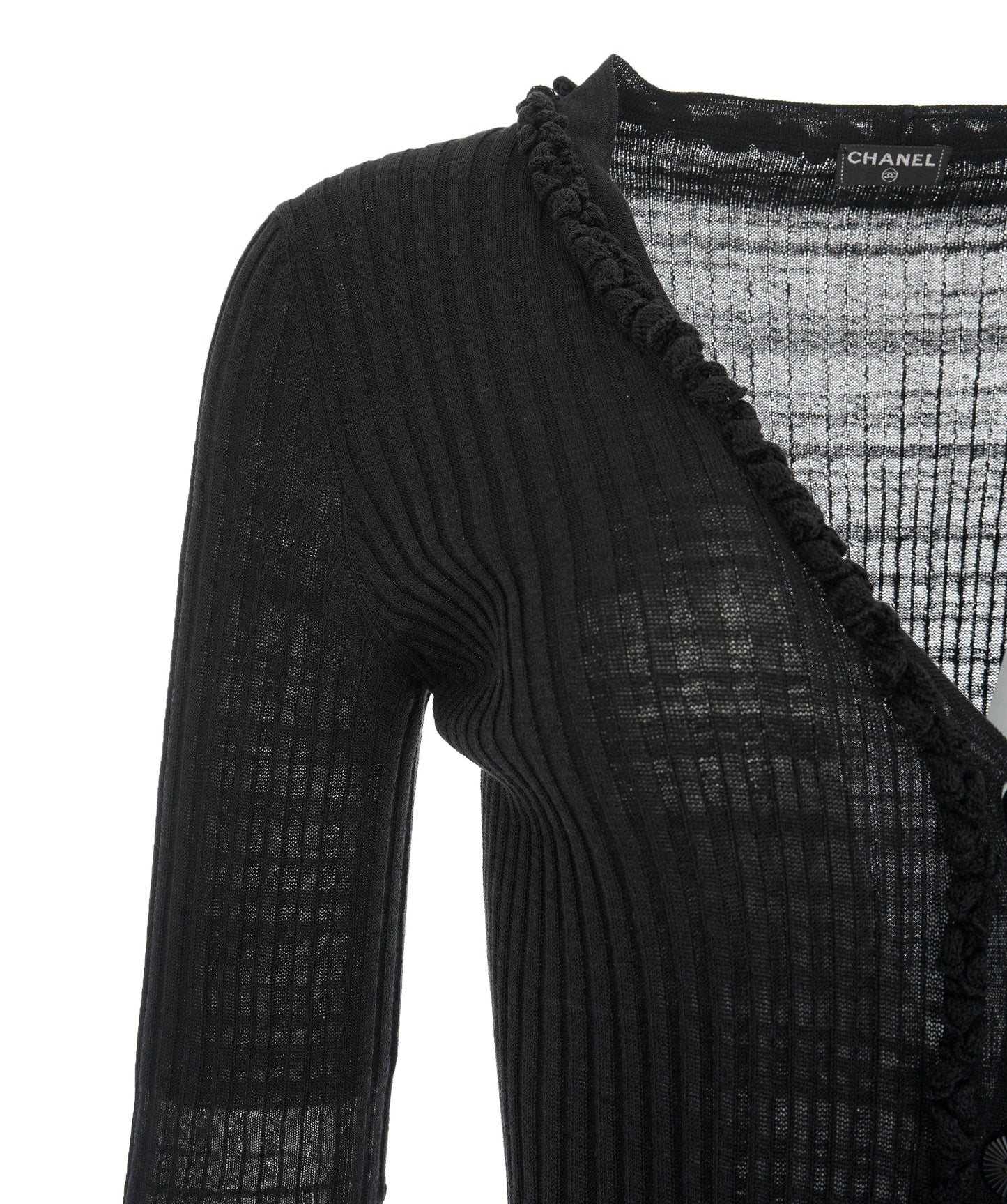 Chanel Black CC Button Cardigan  ALC1415