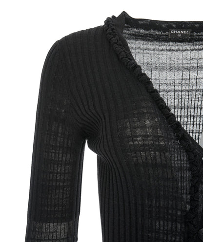 Chanel Black CC Button Cardigan  ALC1415