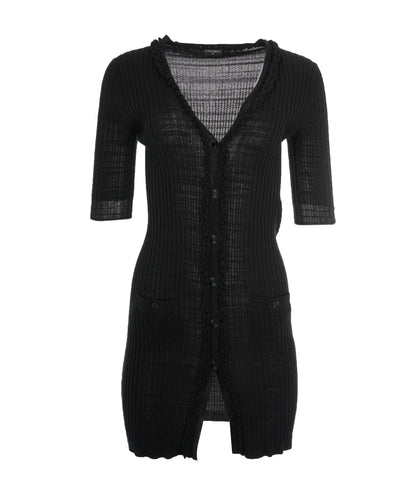 Chanel Black CC Button Cardigan  ALC1415