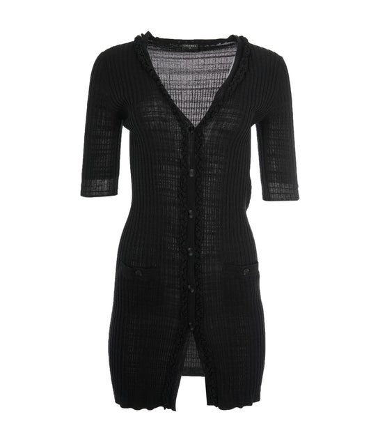 Chanel Black CC Button Cardigan  ALC1415