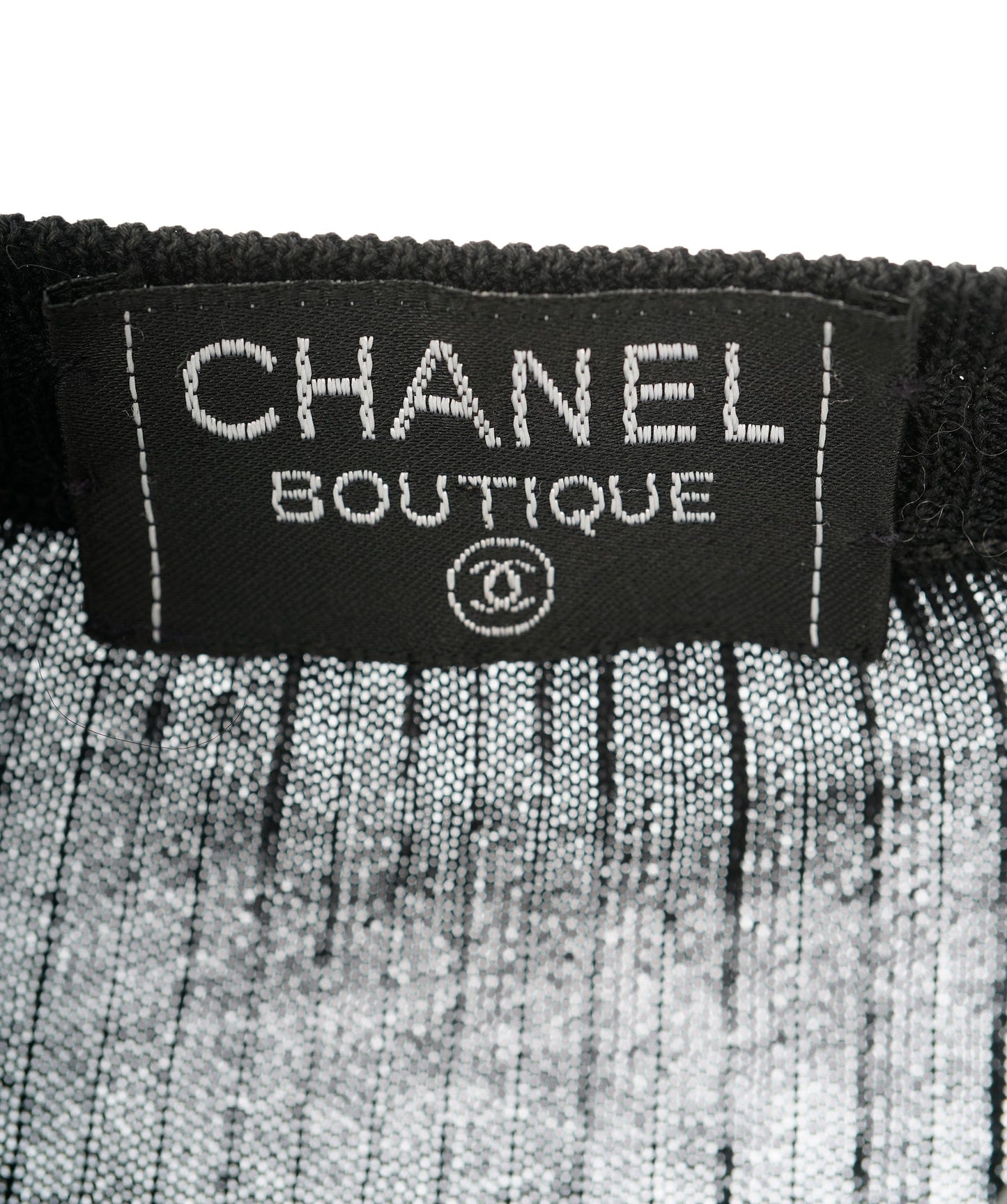 Chanel Black Ribbed Knit CC Long Sleeve Sweater ALC1906