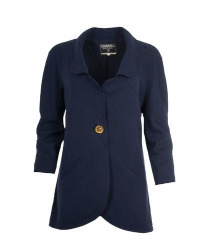 Chanel Blazer Navy size 38 Gold CC Buttons - AJC0673