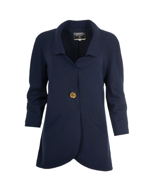 Chanel Blazer Navy size 38 Gold CC Buttons - AJC0673