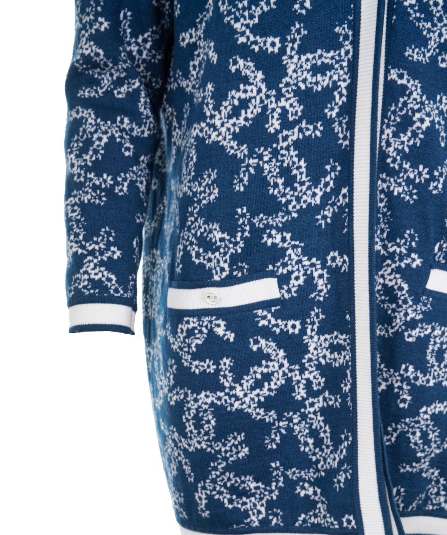 Chanel blue and white CC cardigan size 44  - AJC0695