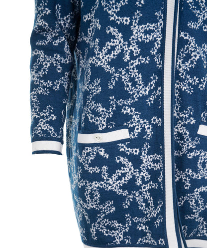 Chanel blue and white CC cardigan size 44  - AJC0695
