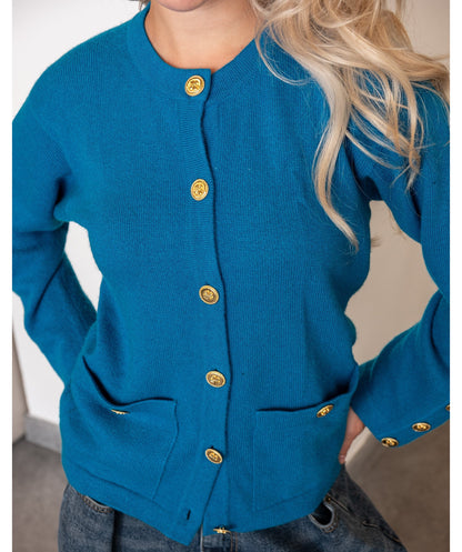 Chanel Blue Cashmere Cardigan DXBS0497