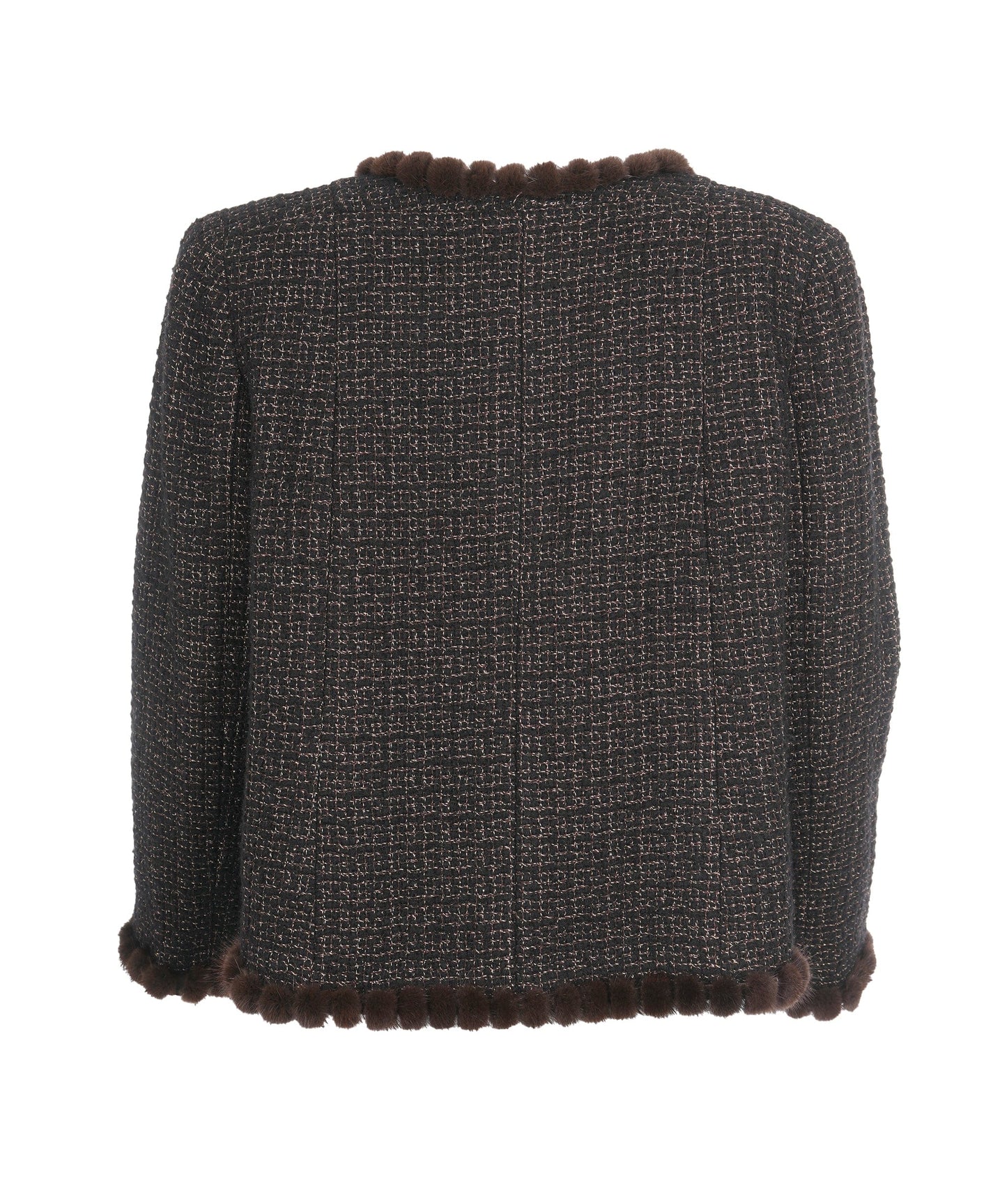 Chanel brown tweed/ fur jacket  AVC1942