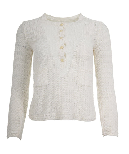 Chanel Knit Cream Detail CC Top 36/38 ALC1489