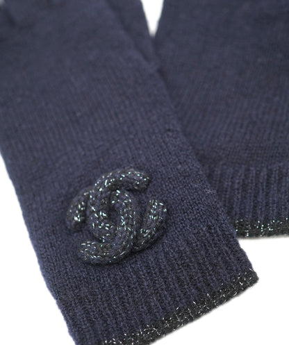 Chanel Knit Gloves Navy ASL10178