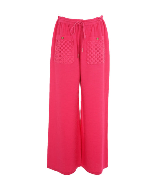 Chanel Pink Crochet Pocket Wide Leg Jogging Trousers ALC1816