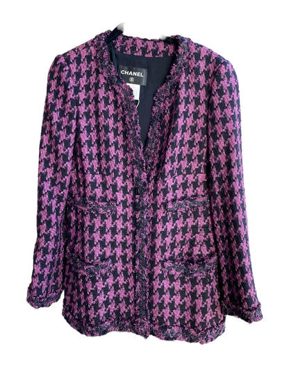 Chanel purple houndstooth tweed jacket DXBK0204