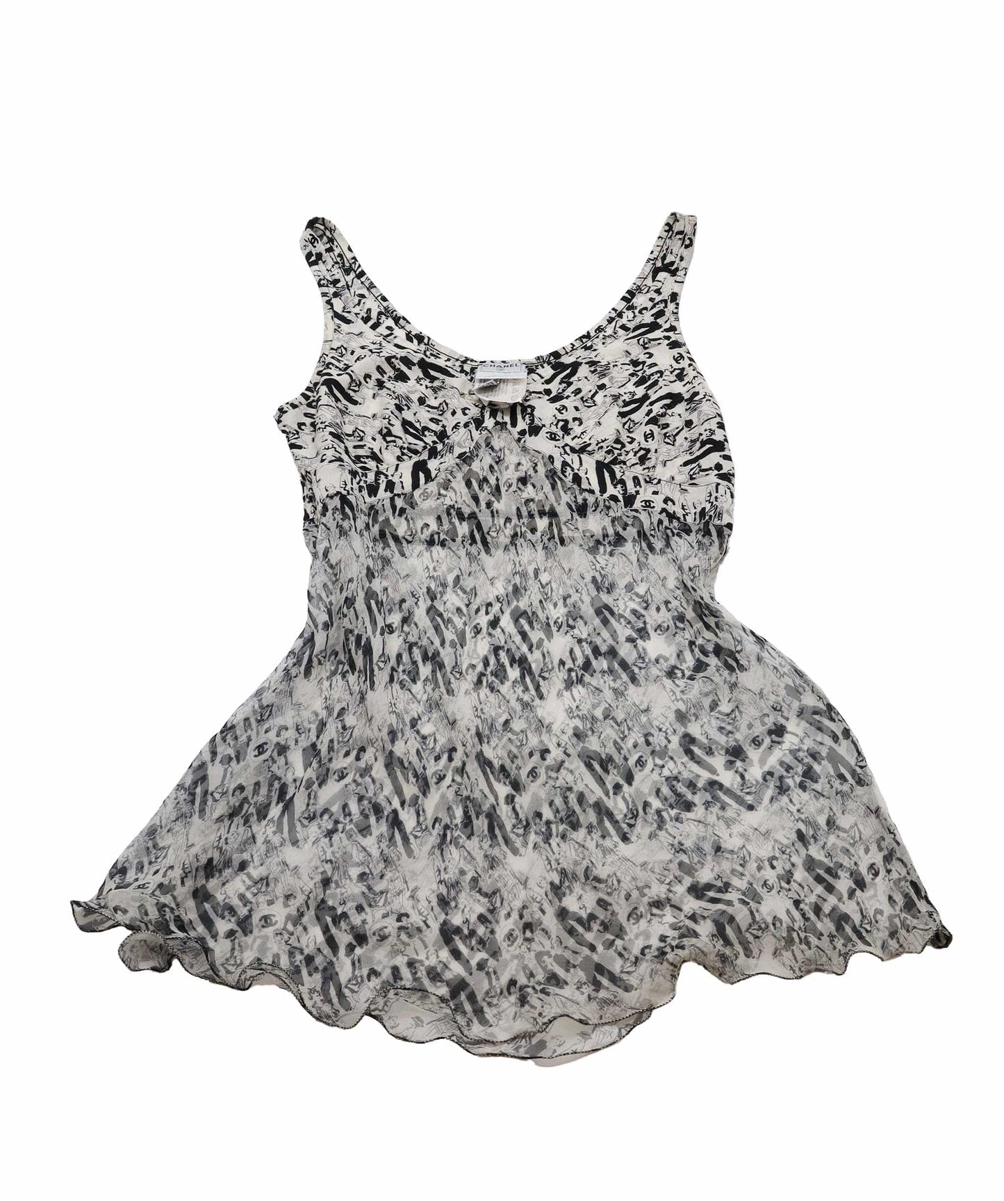 Chanel Silk Black White Tank Top - DXBS0503