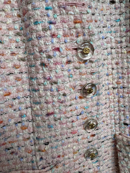 RARE 94P CHANEL BOUTIQUE TWEED CC LOGO BUTTONS JACKET BLAZER DXBK0003