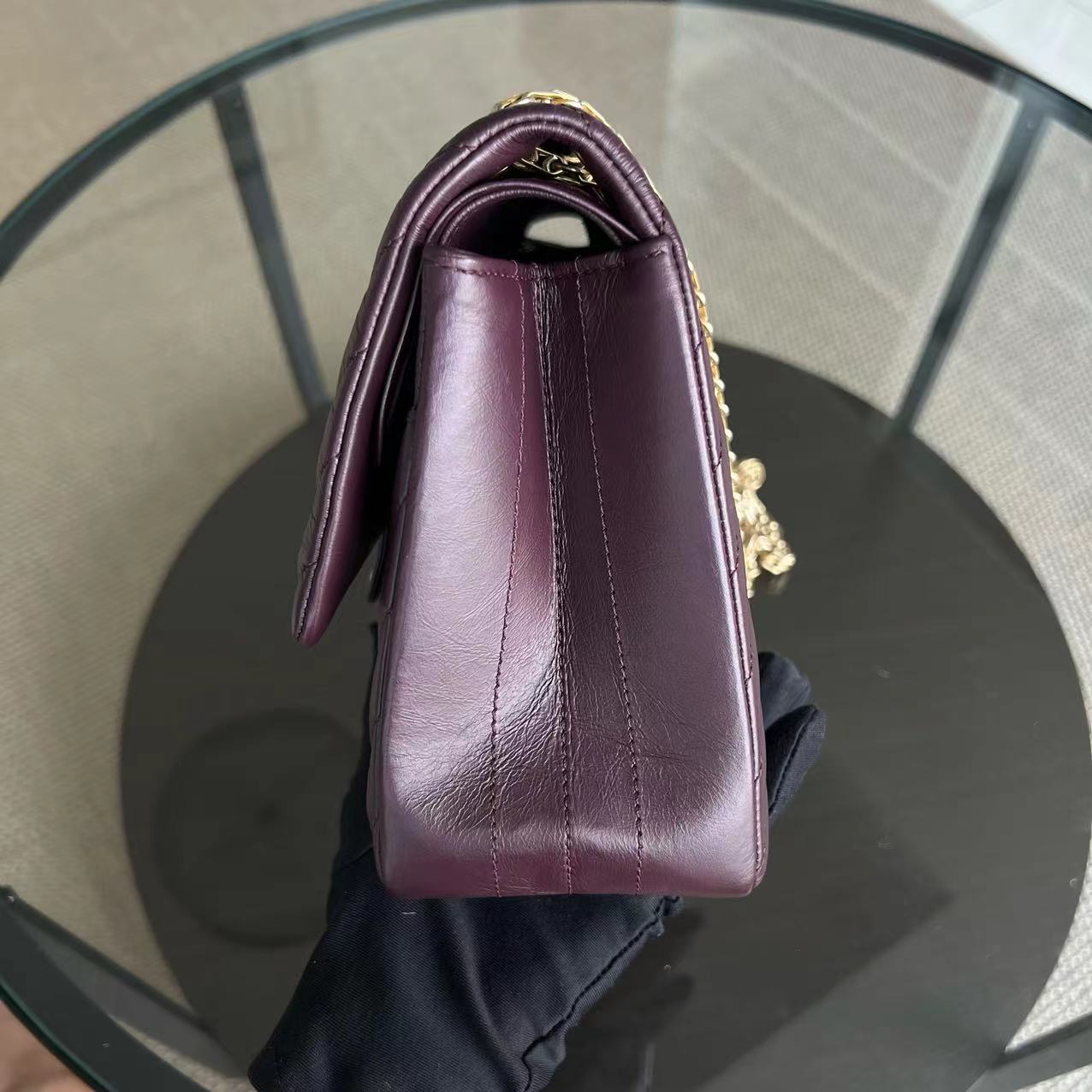 Reissue 2.55 226 28CM Medium Chevron Calfskin Burgundy GHW No 23