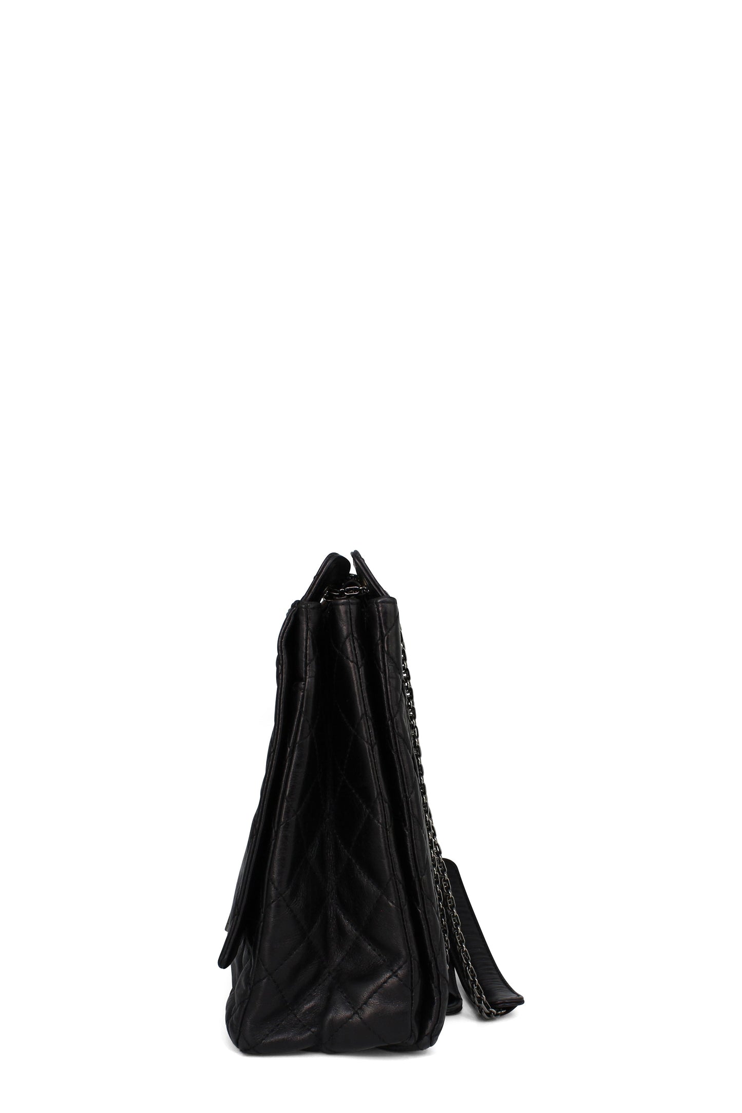 Reissue Large Accordion Flap Bag Black