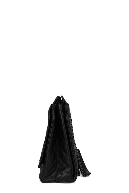 Reissue Large Accordion Flap Bag Black