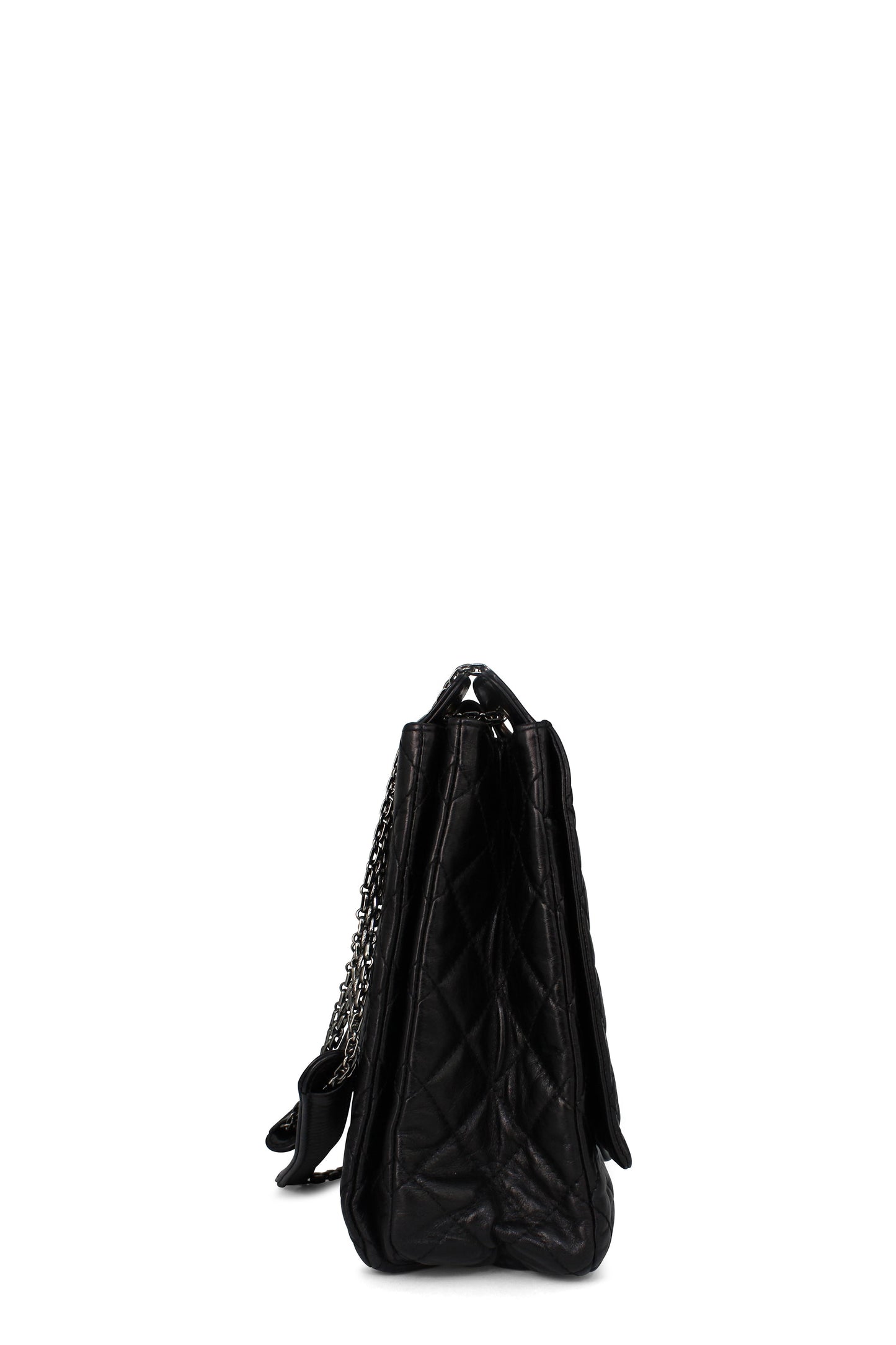 Reissue Large Accordion Flap Bag Black