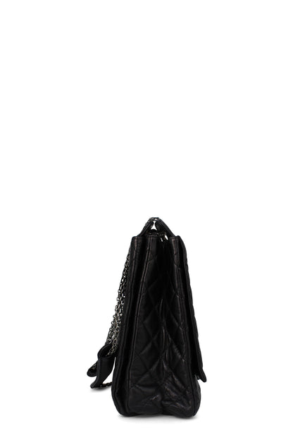 Reissue Large Accordion Flap Bag Black