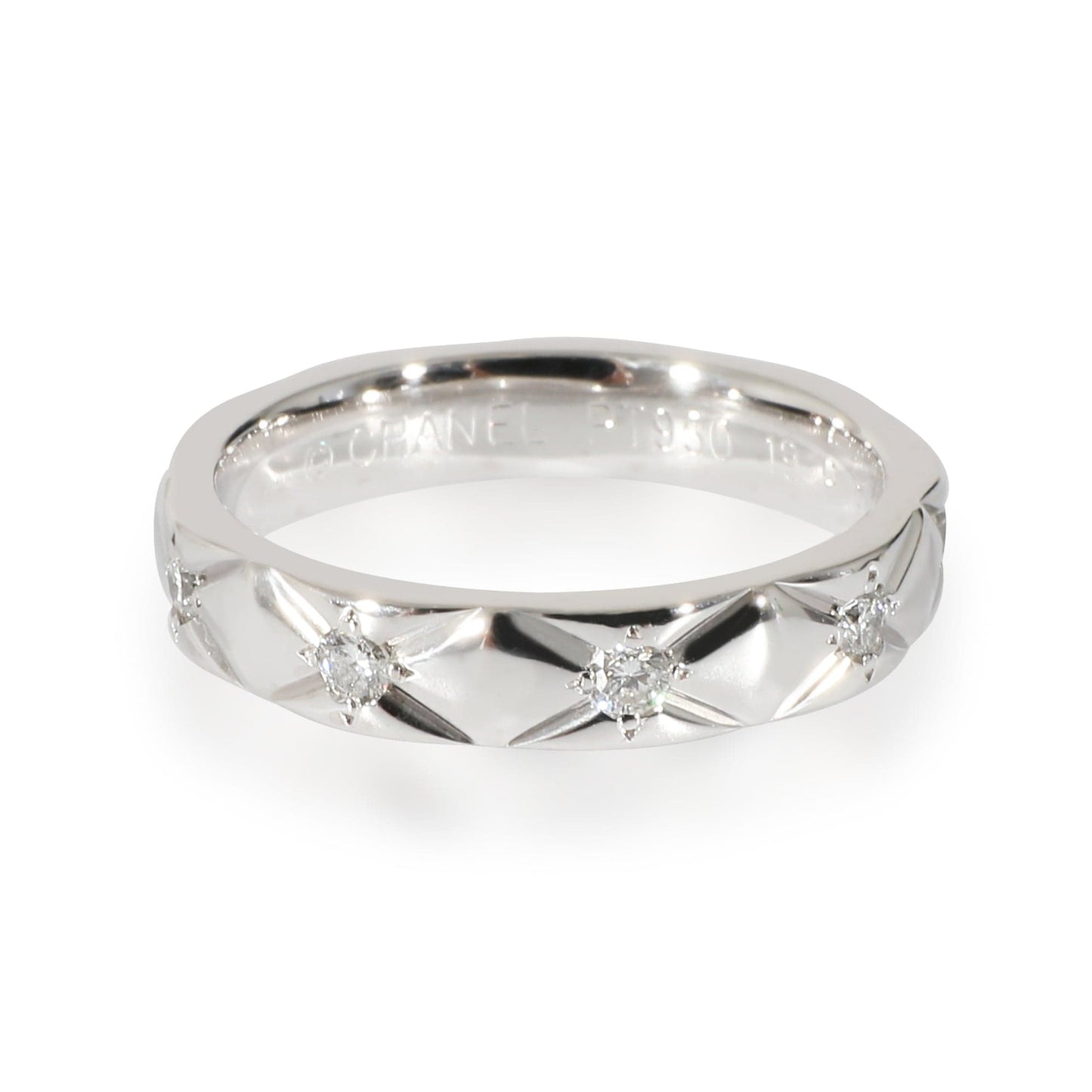 Chanel Matelasse Band in  Platinum 0.25 CTW