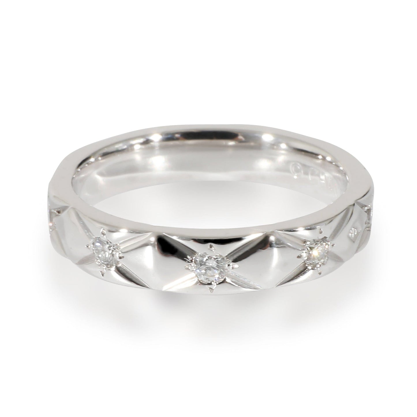 Chanel Matelasse Band in  Platinum 0.25 CTW