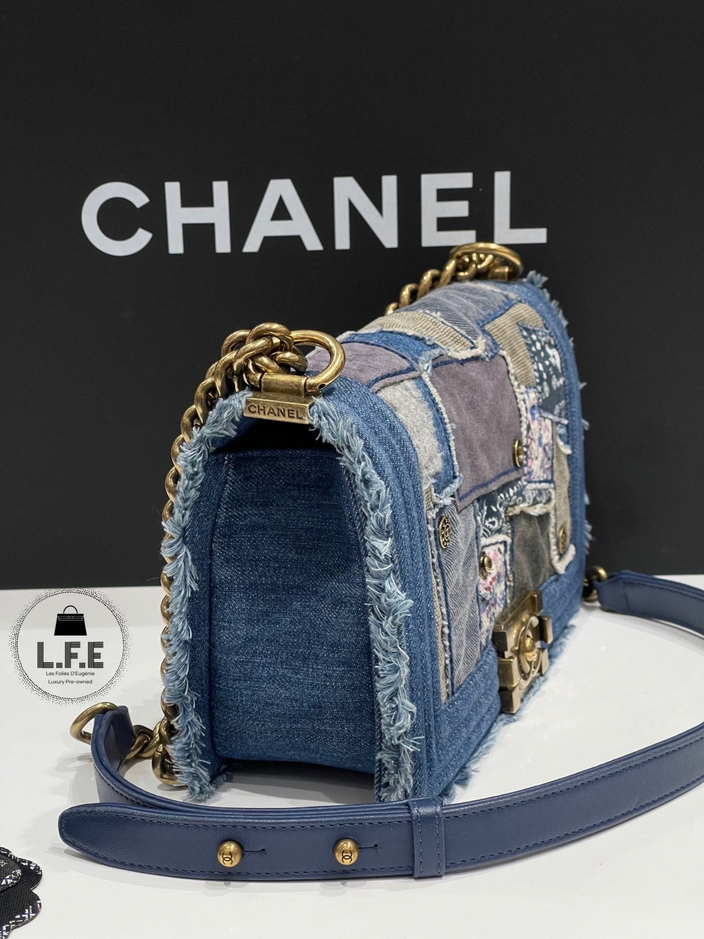 Chanel - Sac Boy medium denim patchwork