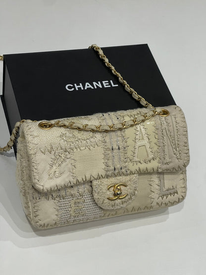 Chanel - sac classique patchwork crème