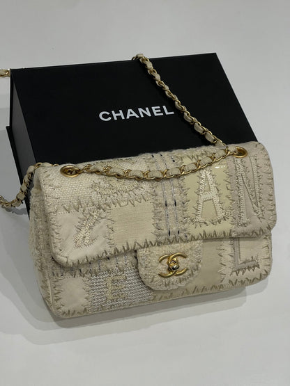 Chanel - sac classique patchwork crème