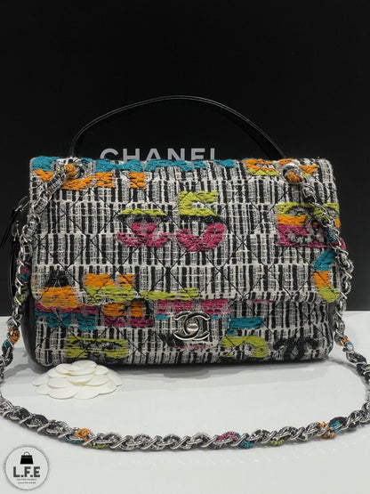 Chanel - Sac classique tweed caméra