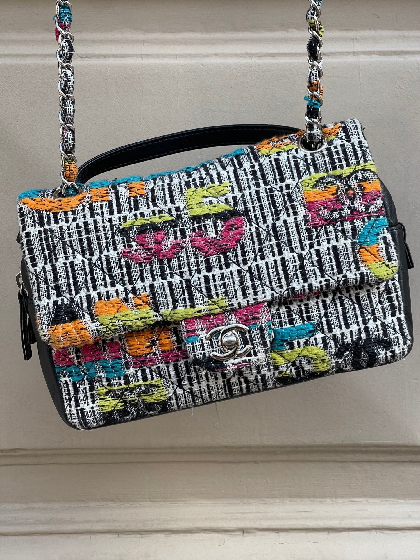 Chanel - Sac classique tweed caméra