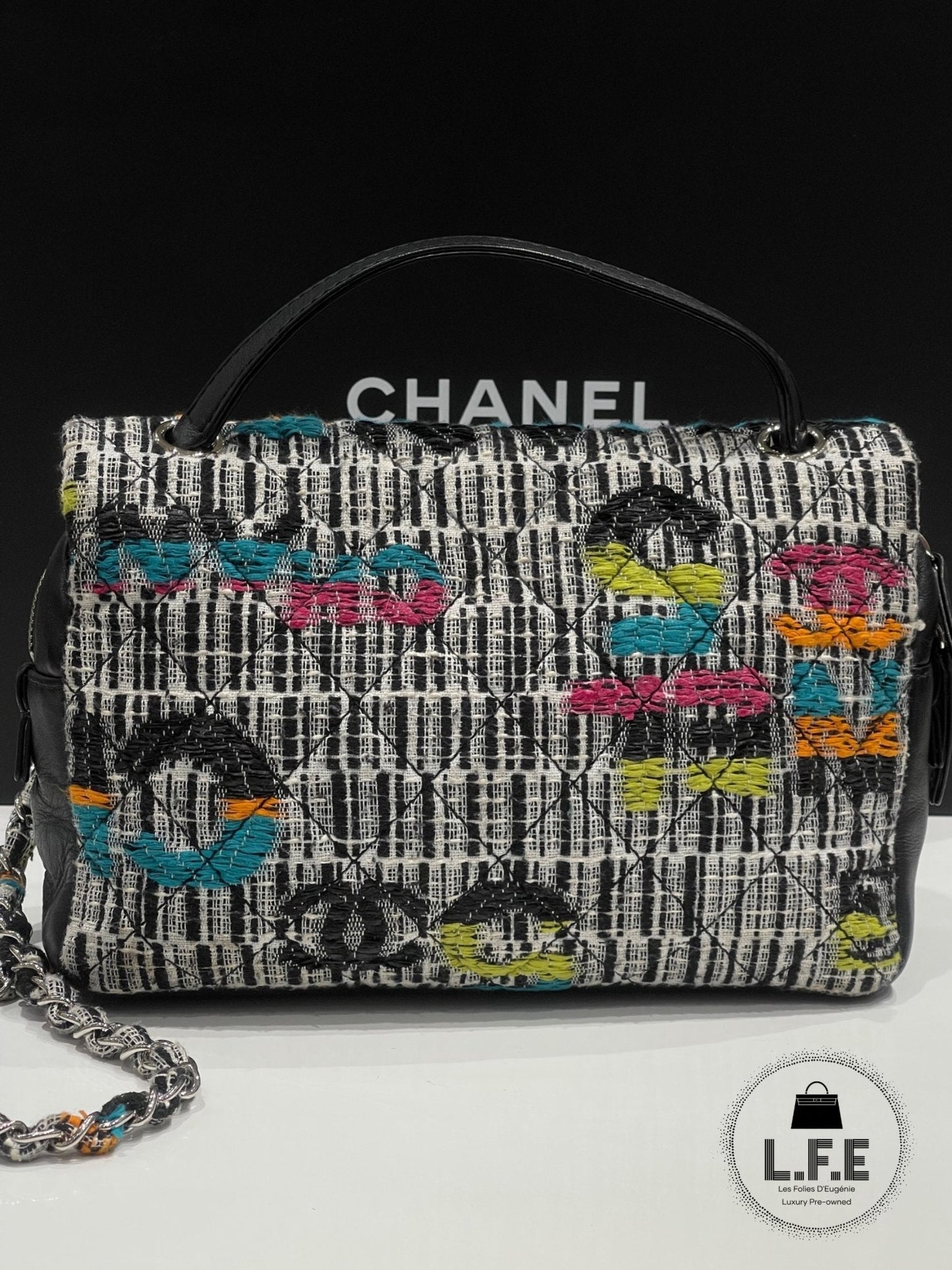 Chanel - Sac classique tweed caméra