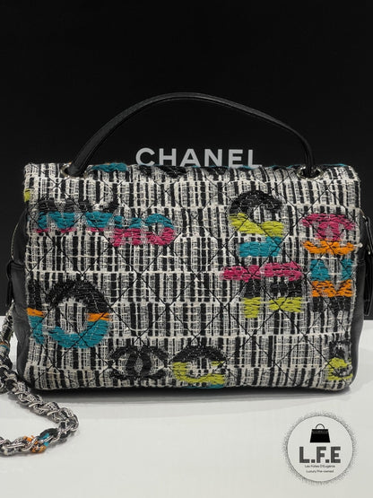 Chanel - Sac classique tweed caméra